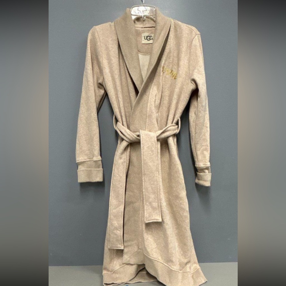 UGG Unisex Cream Cotton Blend Bathrobe Size M ✨EVH✨ Monogram